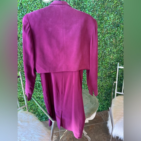 DANA BUCHMAN DRESSES, Size of 10 Silk Dress & Short Shrug Jacket in purple. - Picture 10 of 12
